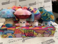 2 x Boxes of 12 Brand New Living on the Veg 6-inch Plush - Various Multicolored Mushroom Collectible