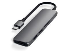 Boxed SATECHI USB-C Hub 6-in-1 Slim Classic Multiport Adaptor RRP £99, with 4K HDMI, 60W PD