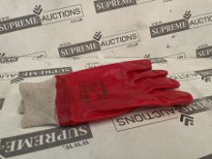 144 X BRAND NEW PAIRS OF PORTWEST RED KNITWRIST A400 PROFESSIONAL WORK GLOVES SIZE LARGE (LOC: