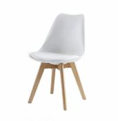 Box of 2 x Eva Dining chairs by MCC Single Dining Chair with Solid Wooden Legs and Seat Cushion