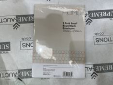4 x Boxes of 20 x Packs of 5 Small Board Back Envelopes 176 x 250mm, with 'please do not bend' print