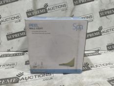 8 X BRAND NEW Spa Peel Globe Satin Brass effect Wired LED Bathroom wall light Introducing the Peel