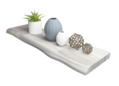 4 X BRAND NEW Acacia Afloat Shelf Floating Shelf FSC 900x250x38mm, Finger-joint with Live edge,