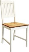BRAND NEW PACK OF 2 INTERBUILD REAL WOOD Dining Chair, Wood, White Varnished, One Size (LOC: 43.9-