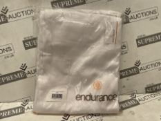 40 X BRAND NEW ENDURANCE WHITE PREMIUM BIB AND BRACE SIZE MEDIUM (LOC: 23.15-AA7182 - 2P)