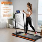 BOXED ONETWOFIT Under Desk Treadmills for Home, Motorised Treadmill Jogging Walking Machine with LED