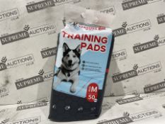 12 X BRAND NEW PACKS OF 50 MEDIUM PET TRAINING PADS 60 X 45CM, QUICK ABSORB MOISTURE, SUPPRESSING
