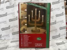 8 X BRAND NEW KONSTSMIDE BLACK CANDELABRA 5 CANDLES (LOC: 19.6-HH1405 - 2P)
