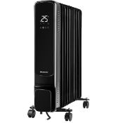 Daewoo 2.5kW Oil?Filled Radiator, 11?Fin, LED Display & Remote in Black RRP £89, For bigger spaces