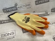 100 X BRAND NEW SITE PROFESSIONAL LATEX COATED WORK GLOVES (LOC: 41.9-AA8938 - 1P)