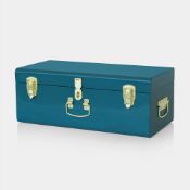 Boxed Teal Metal Storage Trunk (LOC: R49.13-LT1114 - 1LP)