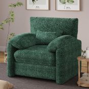 Boxed Upholstered Armchair Green (LOC: SR6(8.2)-WO1028 - MP)