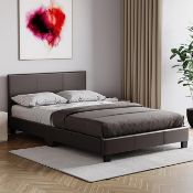 Boxed Vida Designs Lisbon Small Double, 4Ft Bed Frame Upholstered Faux Leather Headboard Low Foot