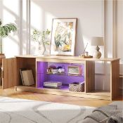 Boxed 57" Modern Media Console with Adjustable shelf, LED Fluted TV Stand for 65 Inch TV (LOC: SR6.