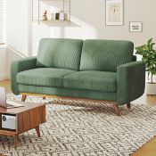 Parklawn 2 Seater Corduroy Sofa Green (LOC: SR6(8.4)-WO260 - HP)