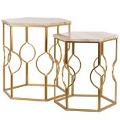 Boxed Kempwood Frame Nesting Tables Gold (LOC: SR6(4.2)-WO945 - 1LP)
