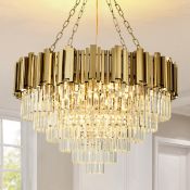 Boxed Malise Chandelier Brass 58" H x 78" W x 58" D (LOC: SR6(4.3)-WO949 - MP)