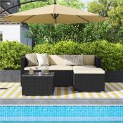 Boxed Rattan Patio Furniture Set All Weather Garden Lounge Set with Cushions Beige RRP £339.99. This