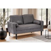 Baity Cushioned Loveseat Sofa Microsuede Grey RRP £499.99. Designed for both aesthetics and comfort,
