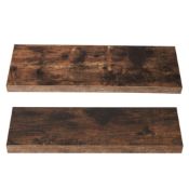 Boxed Floating Shelf Wall Mounted Storage Modern Easy Assembly 2 PCS Brown (LOC: SR6(8.2)-XL239 -