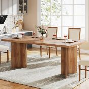 Boxed Tribesigns 63-inch Dining Table for 4-6, Farmhouse Kitchen Table with Large Tabletop,