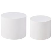 Boxed MANTI MDF Pedestal Table Set White (LOC: SR6(5.6)-WO935 - 1LP)
