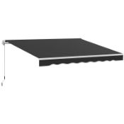 Boxed Outsunny Garden Retractable Awning - Black RRP £159.99. 45-85° adjustable angle: Manually