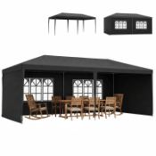 Boxed Outsunny 2.95 x 5.83 m Semi-Open Gazebo - Dark Grey (LOC: SR6(8.4)-MH501 - 1LP)