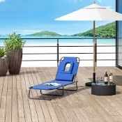 Boxed Outsunny Reclining Sun Lounger With Pillow (LOC: R48.12-FP746 - 1LP)