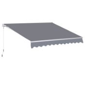 Boxed Outsunny 3 x 2.5m Manual Awning Canopy Sun Shade Shelter Retractable for Garden Grey RRP