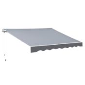 Boxed Outsunny 2.5m x 2m Garden Patio Manual Awning Canopy Sun Shade Shelter Retractable with