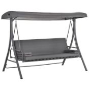 Boxed Outsunny 2-in-1 Patio 3 Seater Swing Chair Hammock w/ Cushion Adjustable Canopy Garden RRP £