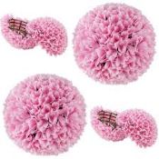 Costway 2 Piece Pink Topiary Ball Artificial Plant 28cm (LOC: SR7-MH293 - SP)