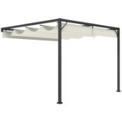 Boxed Outsunny 3 x 3 m Pergola, with Sliding Canopy - Cream White RRP £209.99. Retractable canopy:
