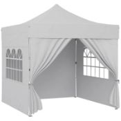Boxed Outsunny 3 x 3 m Pop Up Gazebo with Sidewalls, UPF50+ Heavy Duty Garden Party Tent Marquee