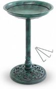 Boxed Oypla Traditional Ornamental Garden Pedestal Bird Bath Outdoor Water (LOC: SR7Left-FP249 -