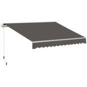 Boxed Outsunny Awning Canopy Manual Retractable Porch Sun Shade Shelter 3 x 2m Grey RRP £209.99.