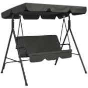 Boxed Outsunny Three-Seater Garden Swing Chair, with Adjustable Canopy - Black (LOC: SR6(8.4)-