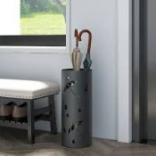 Boxed Metal Umbrella Stand with 4 Hooks and Drip Tray Dark Grey (LOC: SR7Left-FP174 - 1P)