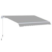 Boxed Outsunny Awning Canopy Manual Retractable Porch Sun Shade Shelter 3 x 2m Light Grey RRP £209.