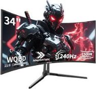 Boxed CRUA 34 Inch Curved Gaming Monitor, 1500R UltraWide WQHD 3440x1440, 240Hz 1ms (LOC: SR9.4.11-