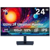 Boxed KTC 24 inch QHD 100Hz Computer Monitor IPS 2K, 1300:1 Contrast, Anti-Blue Light Screen (LOC: