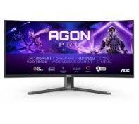 Boxed AOC AGON PRO AG346UCD Wide Quad HD 34" Curved OLED Gaming Monitor. RRP £649.00. (LOC: SR9.4.