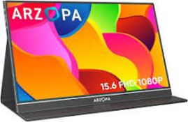 ARZOPA Portable Monitor, S1 Table 15.6'' 1080P FHD Laptop Monitor USB C HDMI Computer Display HDR (