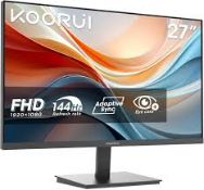Boxed KOORUI E2712K 27 Inch FHD Monitor, Gaming 144Hz, Adaptive Sync, Eye Care (LOC: SR9.4.11-TP2459