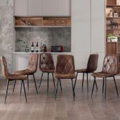 Boxed Abishanth Upholstered Dining Chairs 6 Pcs. RRP £339.99. (LOC: SR6.7.4-DE631 - MP)