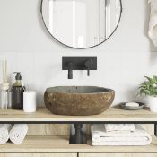 Boxed Basin Light Grey (30-37) X (30) X 12 Cm River Stone (LOC: SR6.7.5-DE621 - 1P)