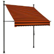Boxed Dakota Fields 1.5cm W x 1.2cm D Fabric Orange/Brown Cover Retractable Patio Awning (LOC: SR6.