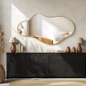 Boxed Irregular Metal Framed Wall Mirror, Asymmetrical Mirrors for Bathroom (LOC: SR6.7.3-DE642 -