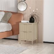 Boxed Ameenah 39cm W Solid + Manufactured Wood Bedside Table Beige (LOC: SR6(4.2)-XL135 - 1LP)